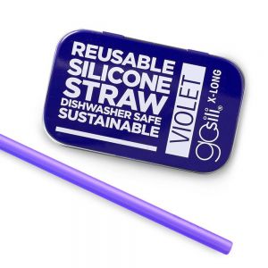 Gosili EXTRA-LONG SINGLE STRAW + TRAVEL CASE VIOLET