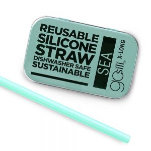 Gosili EXTRA-LONG SINGLE STRAW + TRAVEL CASE SEA