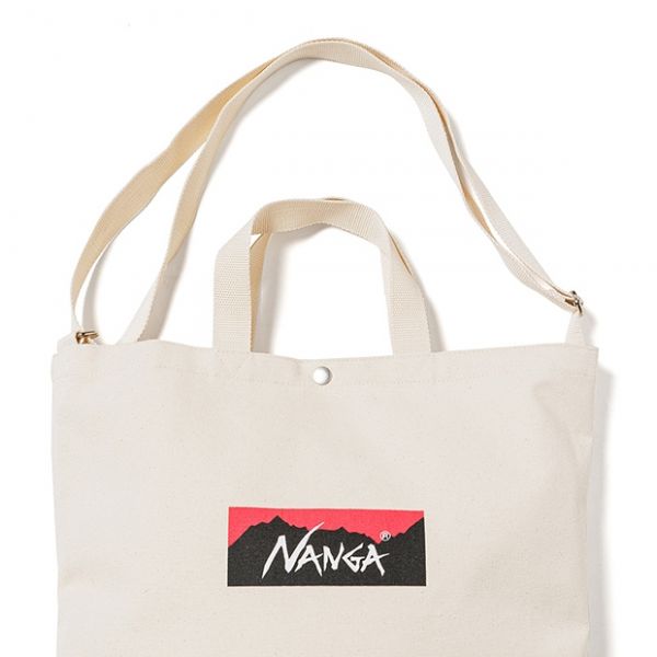 NANGA NANGA LOGO CANVAS TOTE 2 WAY BAG (NATURAL) #F