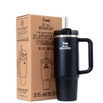 Stanley Quencher H2.O FlowState Tumbler 40oz Black Gloss Deco