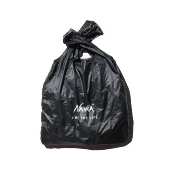 NANGA POCKETABLE ECO BAG(LIVE THE LIFE) (BLACK)